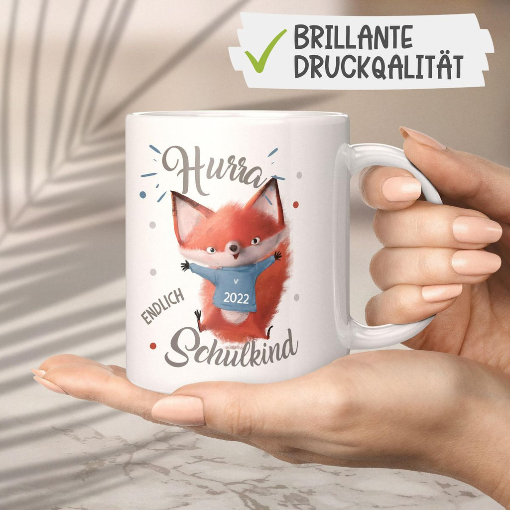 Keramik Tasse Fuchs Schulkind 2023 - von Mikalino