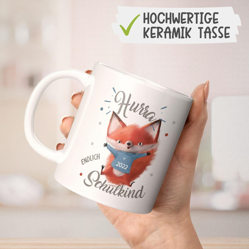 Keramik Tasse Fuchs Schulkind 2023 - von Mikalino