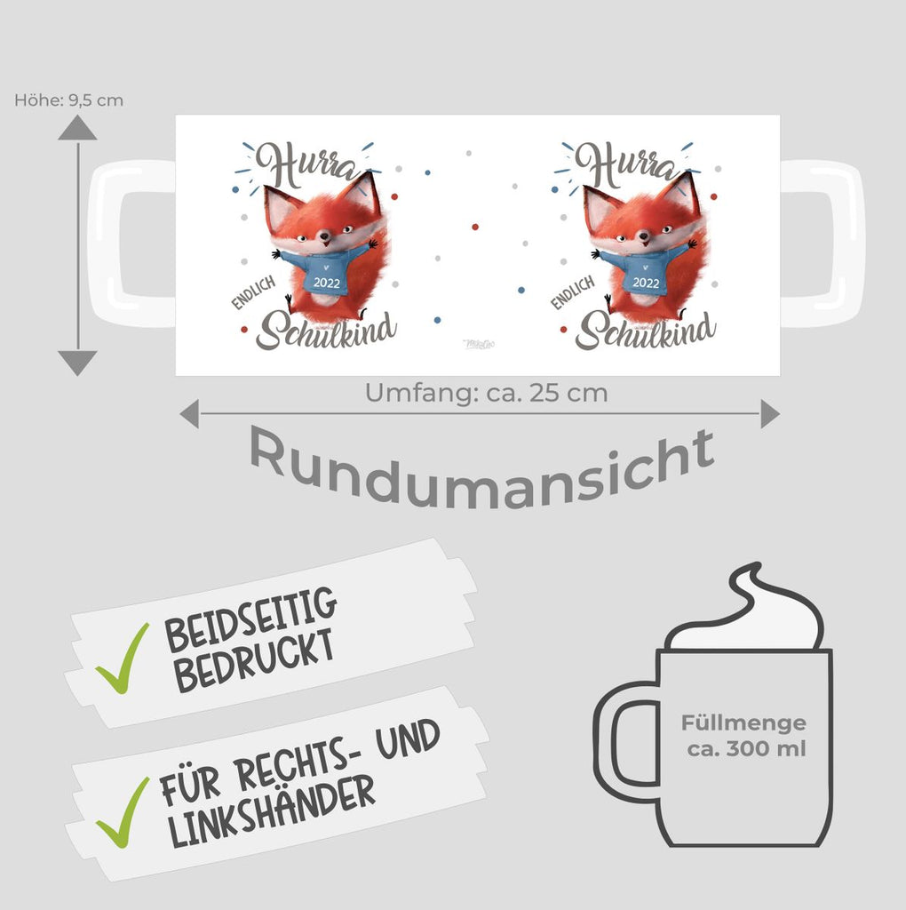 Keramik Tasse Fuchs Schulkind 2023 - von Mikalino