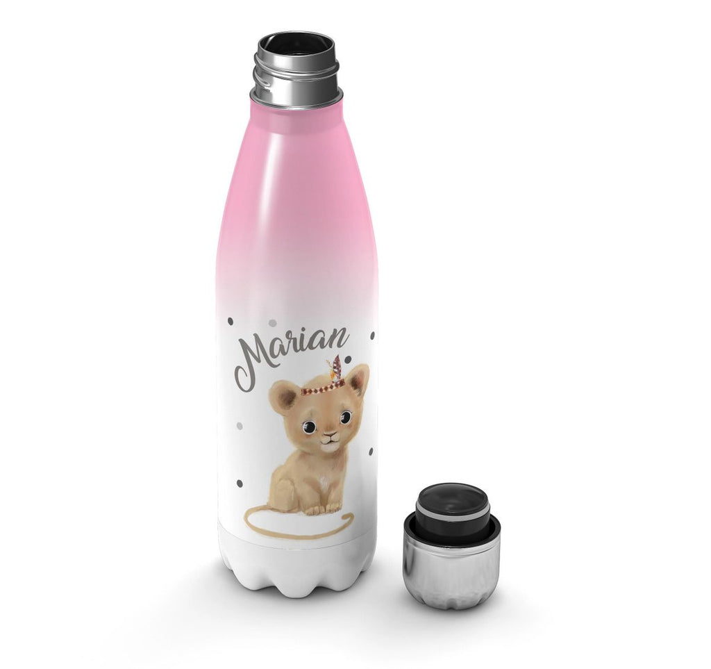 Thermo Trinkflasche Baby Löwe mit Namen - von Mikalino