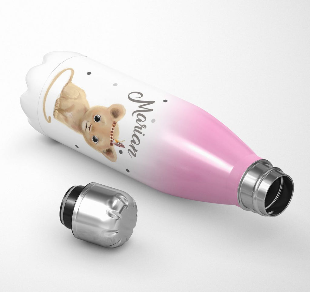 Thermo Trinkflasche Baby Löwe mit Namen - von Mikalino