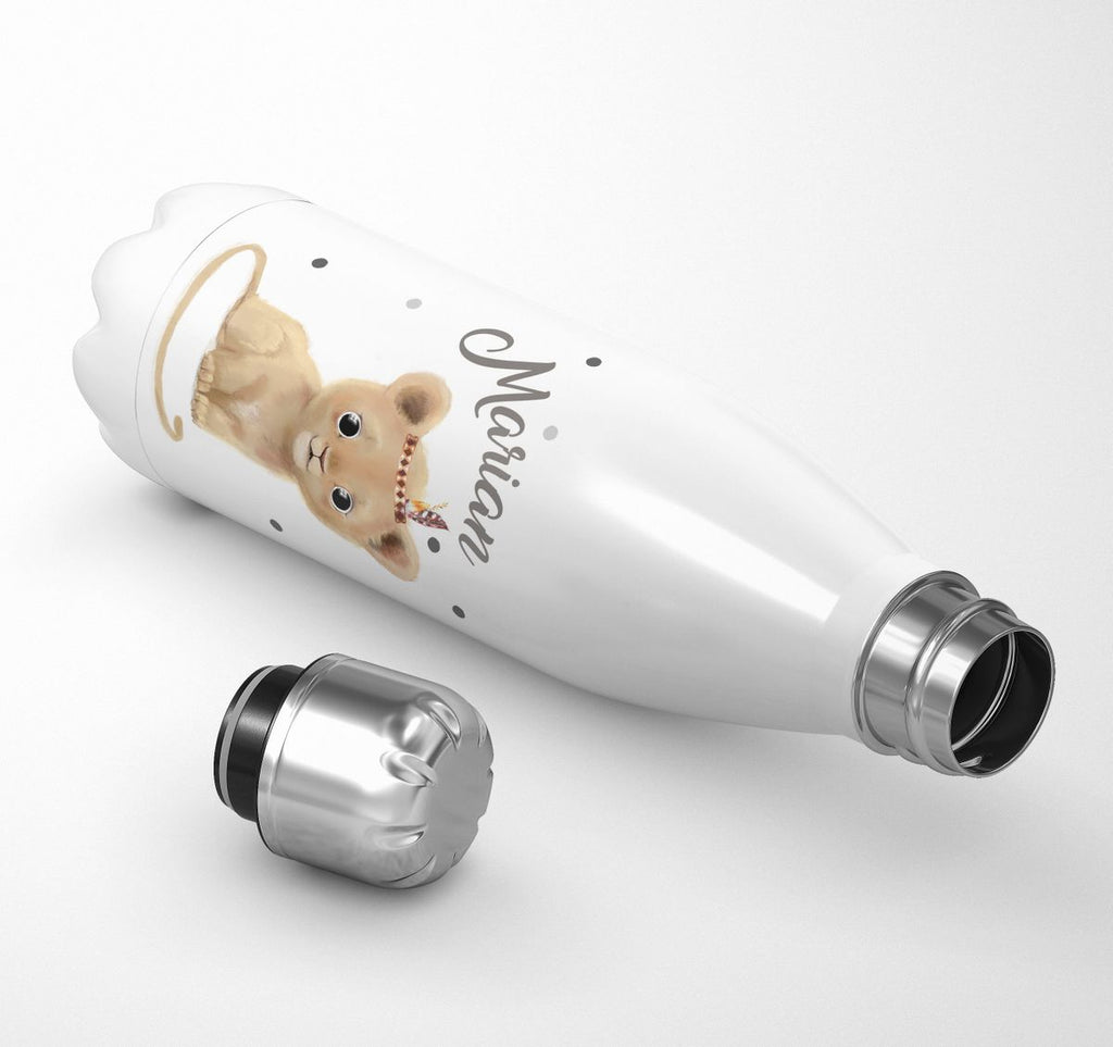 Thermo Trinkflasche Baby Löwe mit Namen - von Mikalino