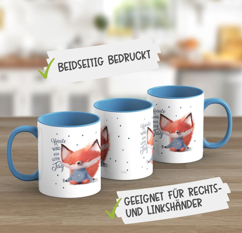 Keramik Tasse Fuchs Heute wird ein guter Tag - von Mikalino