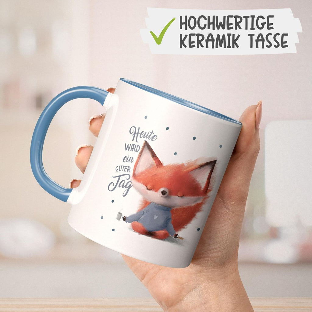 Keramik Tasse Fuchs Heute wird ein guter Tag - von Mikalino