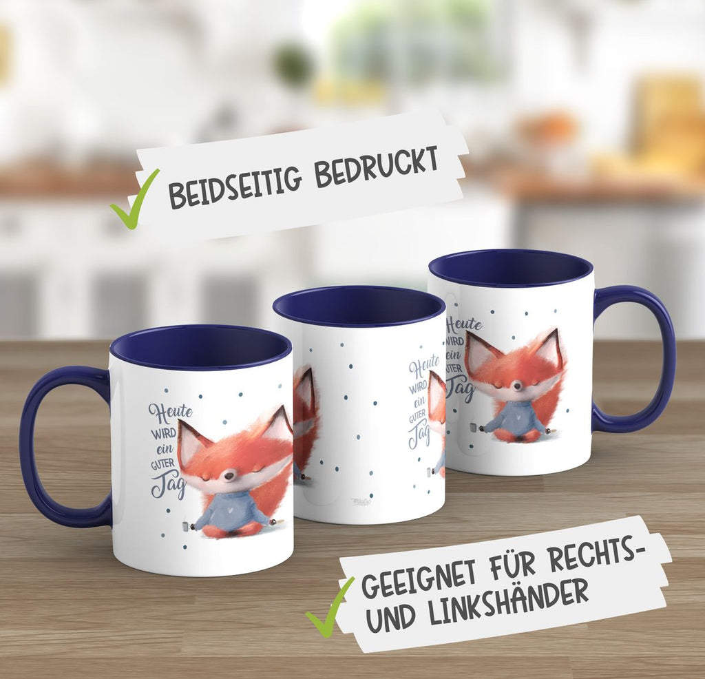 Keramik Tasse Fuchs Heute wird ein guter Tag - von Mikalino