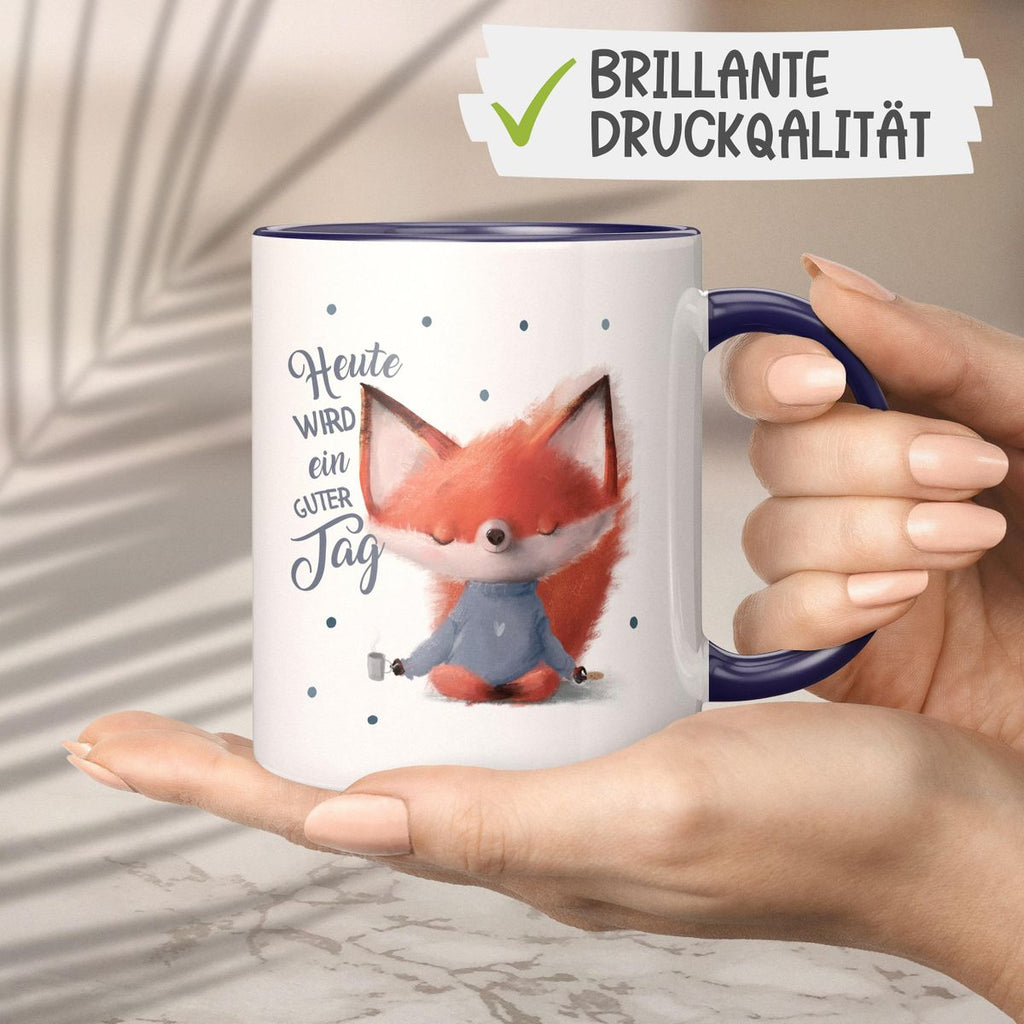 Keramik Tasse Fuchs Heute wird ein guter Tag - von Mikalino