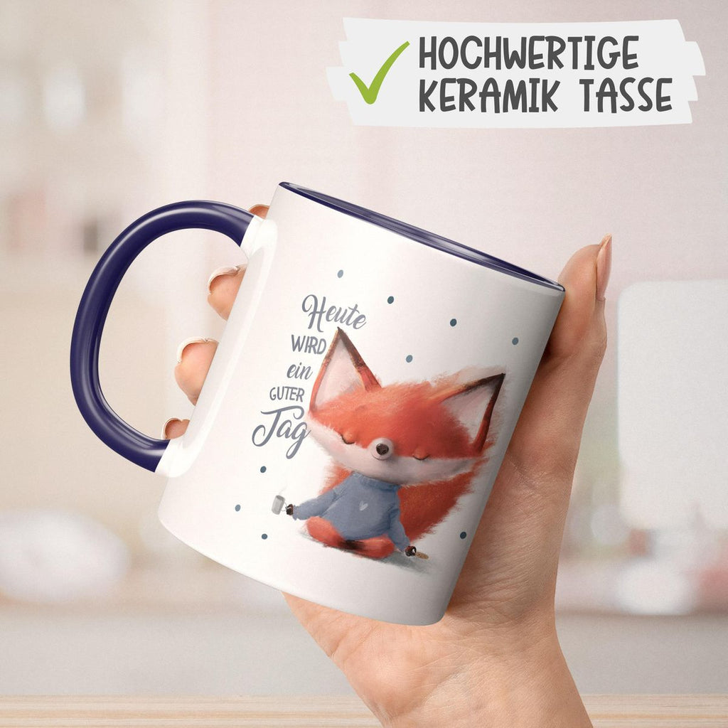 Keramik Tasse Fuchs Heute wird ein guter Tag - von Mikalino