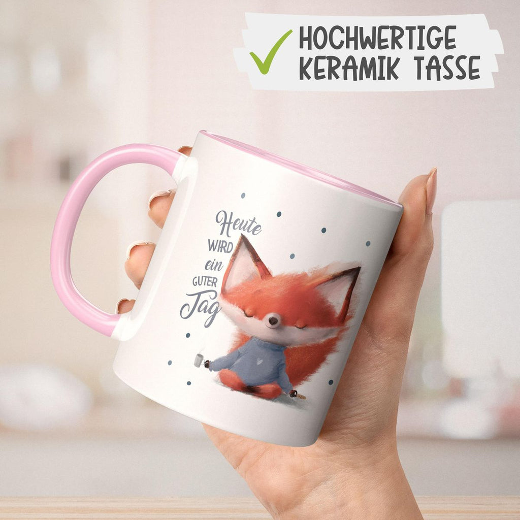 Keramik Tasse Fuchs Heute wird ein guter Tag - von Mikalino