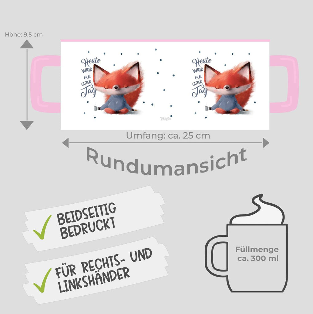 Keramik Tasse Fuchs Heute wird ein guter Tag - von Mikalino