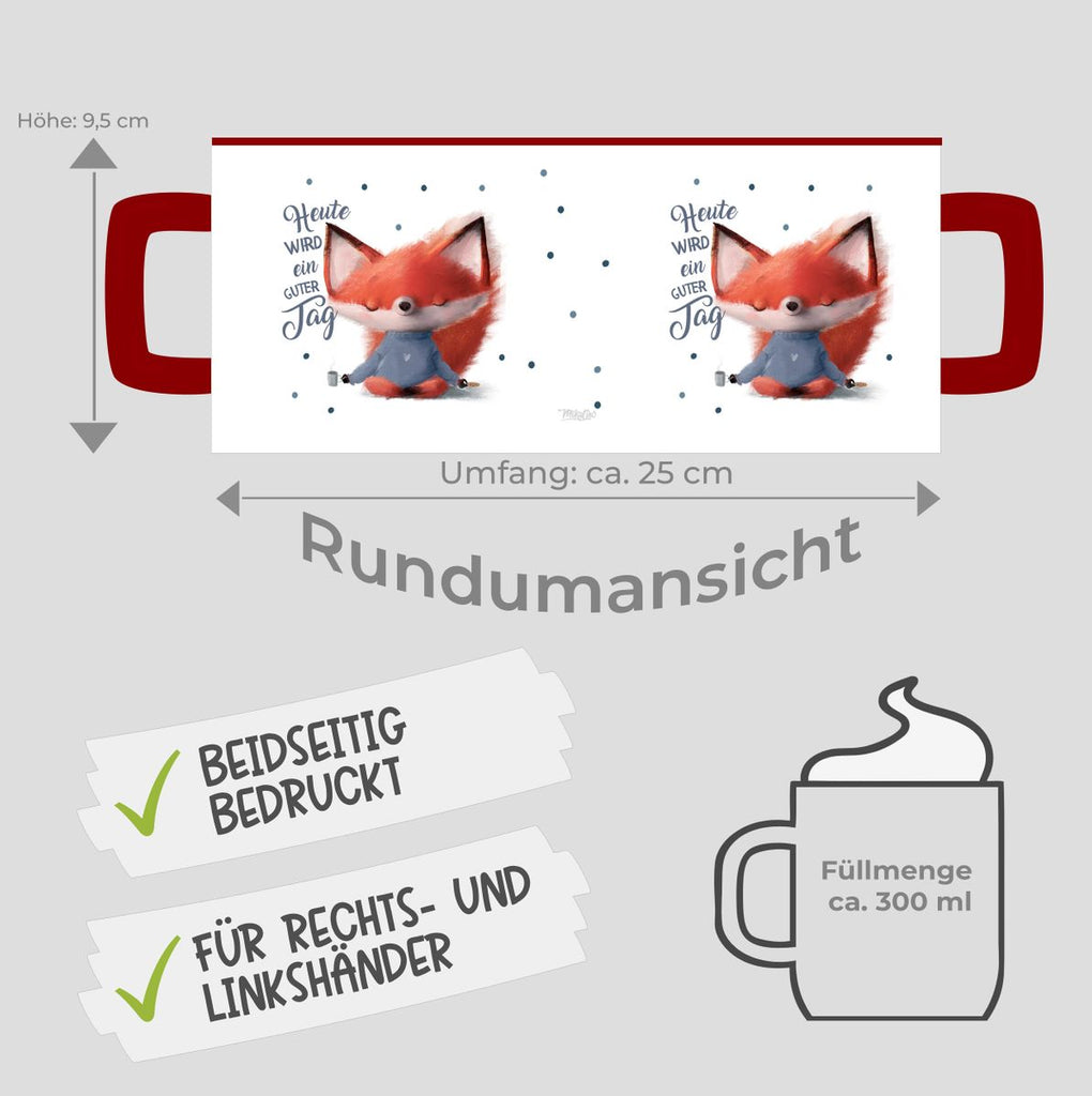 Keramik Tasse Fuchs Heute wird ein guter Tag - von Mikalino