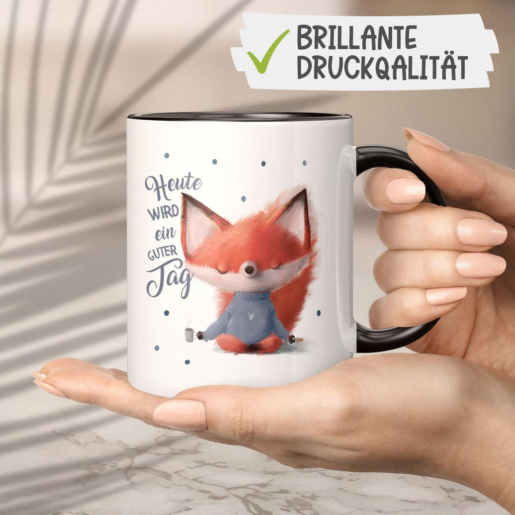 Keramik Tasse Fuchs Heute wird ein guter Tag - von Mikalino