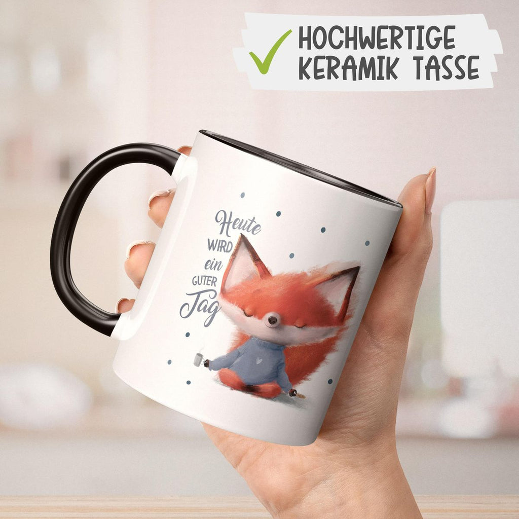 Keramik Tasse Fuchs Heute wird ein guter Tag - von Mikalino