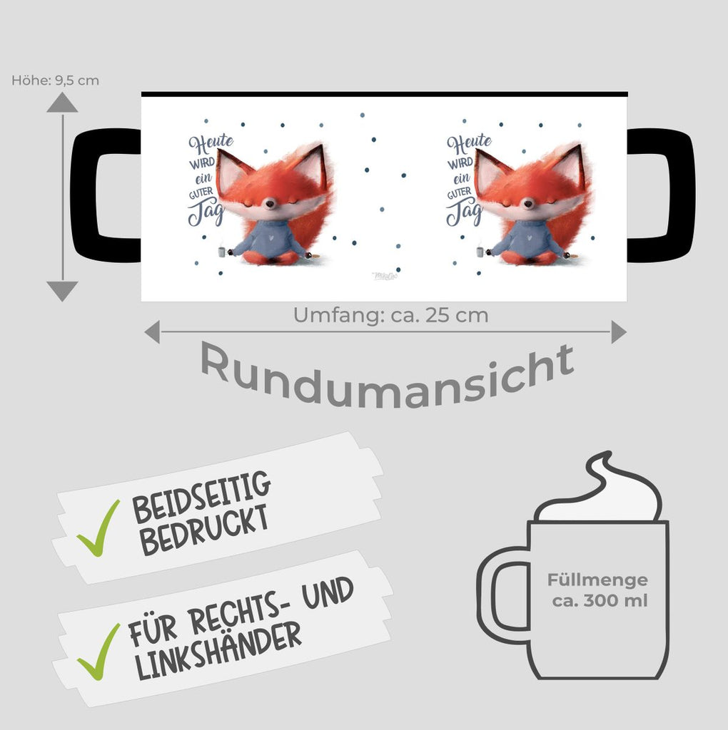 Keramik Tasse Fuchs Heute wird ein guter Tag - von Mikalino