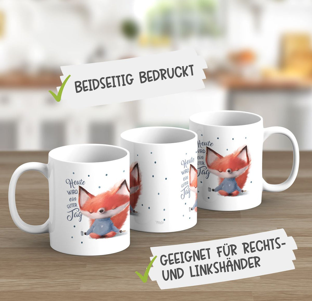 Keramik Tasse Fuchs Heute wird ein guter Tag - von Mikalino