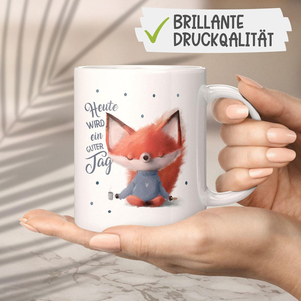 Keramik Tasse Fuchs Heute wird ein guter Tag - von Mikalino