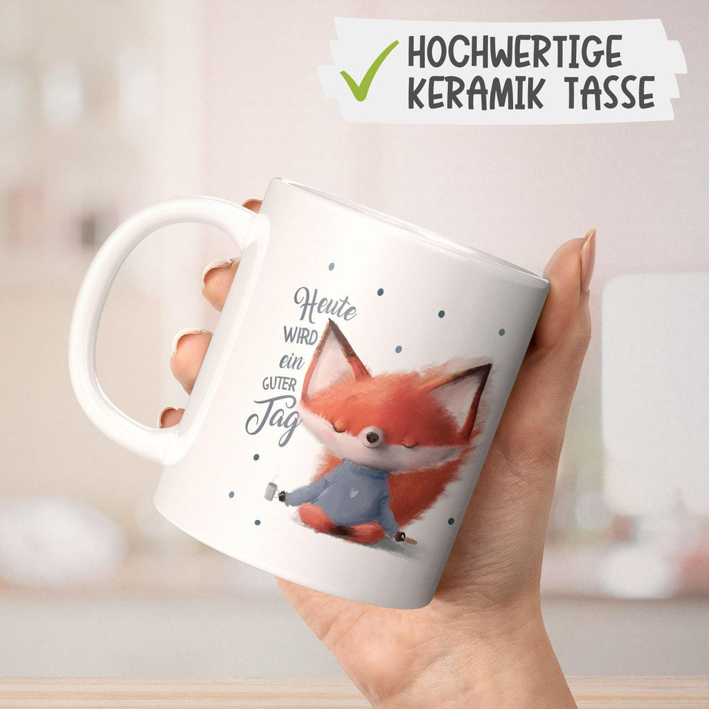 Keramik Tasse Fuchs Heute wird ein guter Tag - von Mikalino