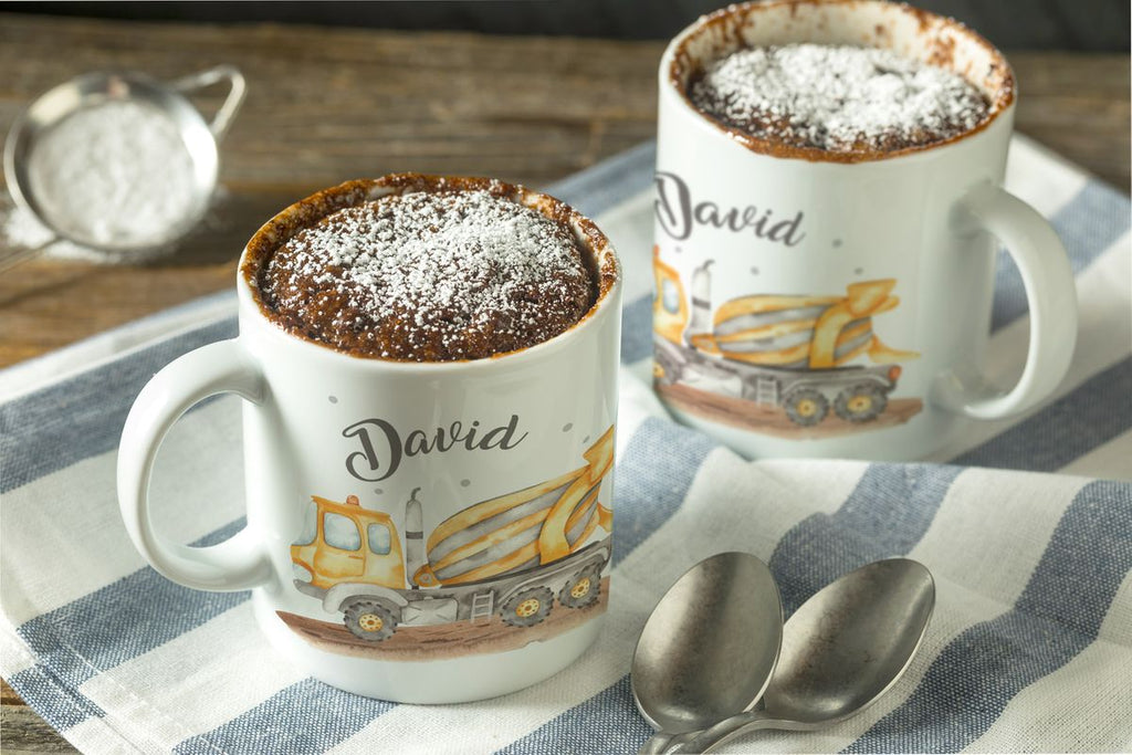 Keramik Tasse Betonmischer mit Namen - von Mikalino