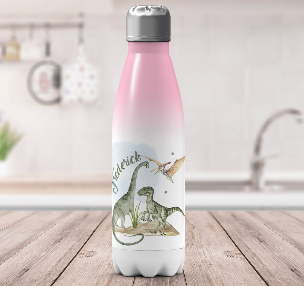 Thermo Trinkflasche Dinosaurier mit Namen - von Mikalino