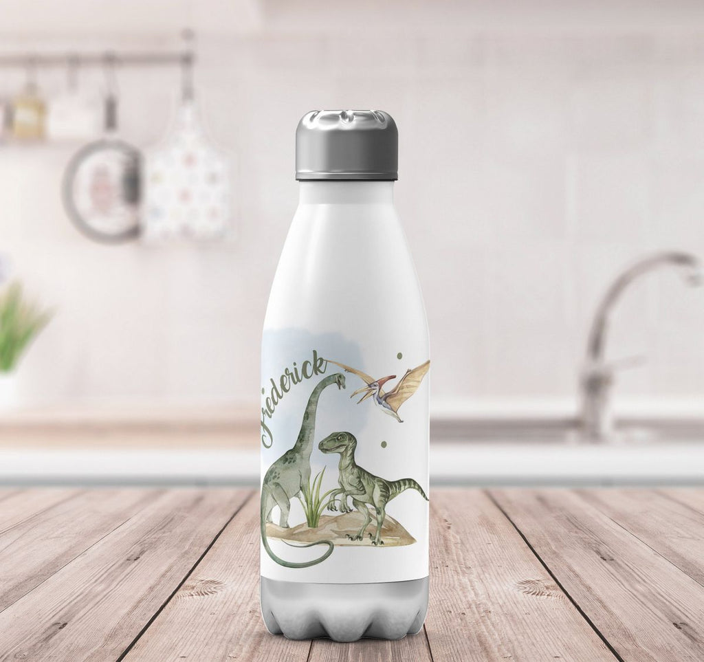 Thermo Trinkflasche Dinosaurier mit Namen - von Mikalino