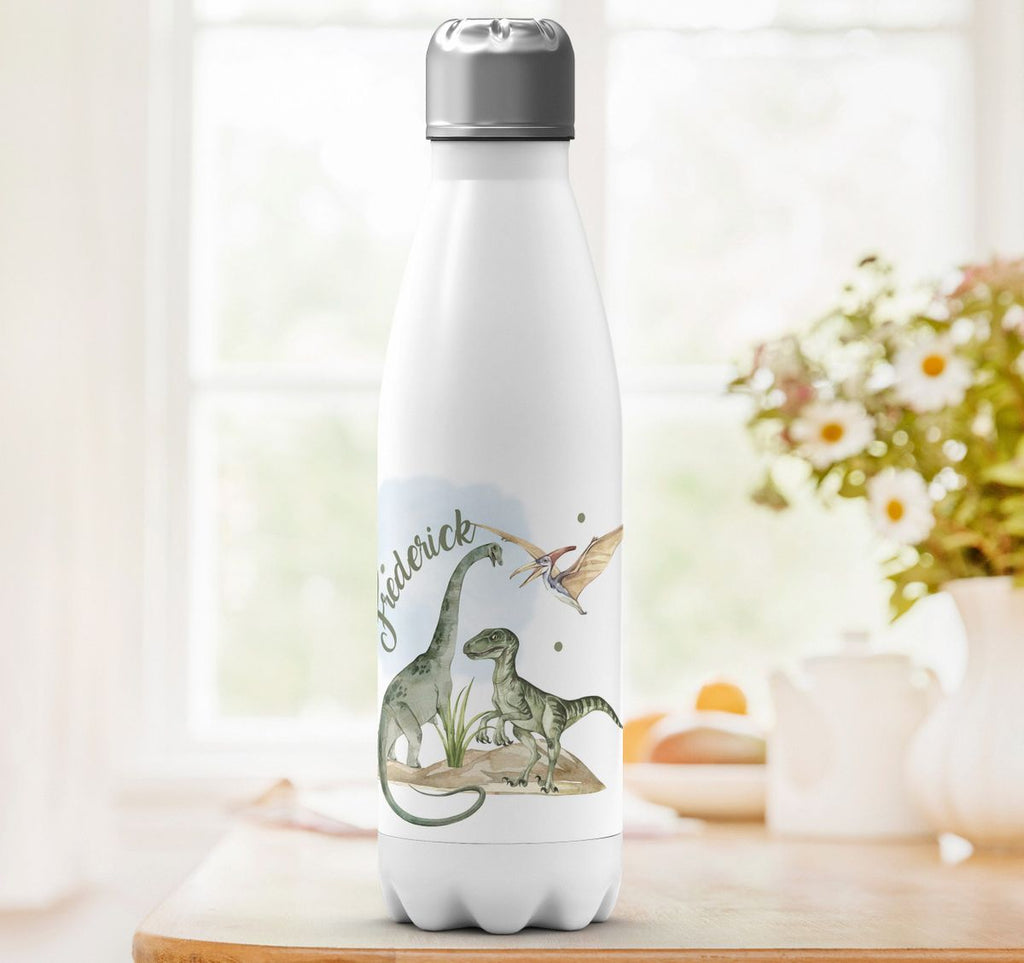 Thermo Trinkflasche Dinosaurier mit Namen - von Mikalino