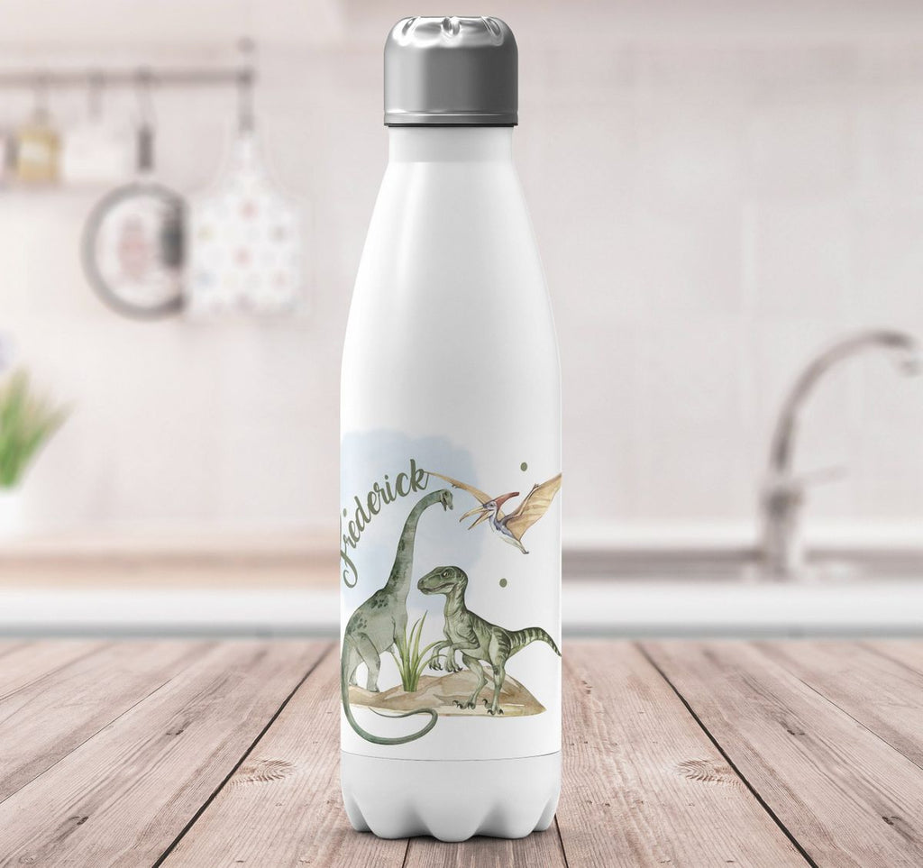 Thermo Trinkflasche Dinosaurier mit Namen - von Mikalino