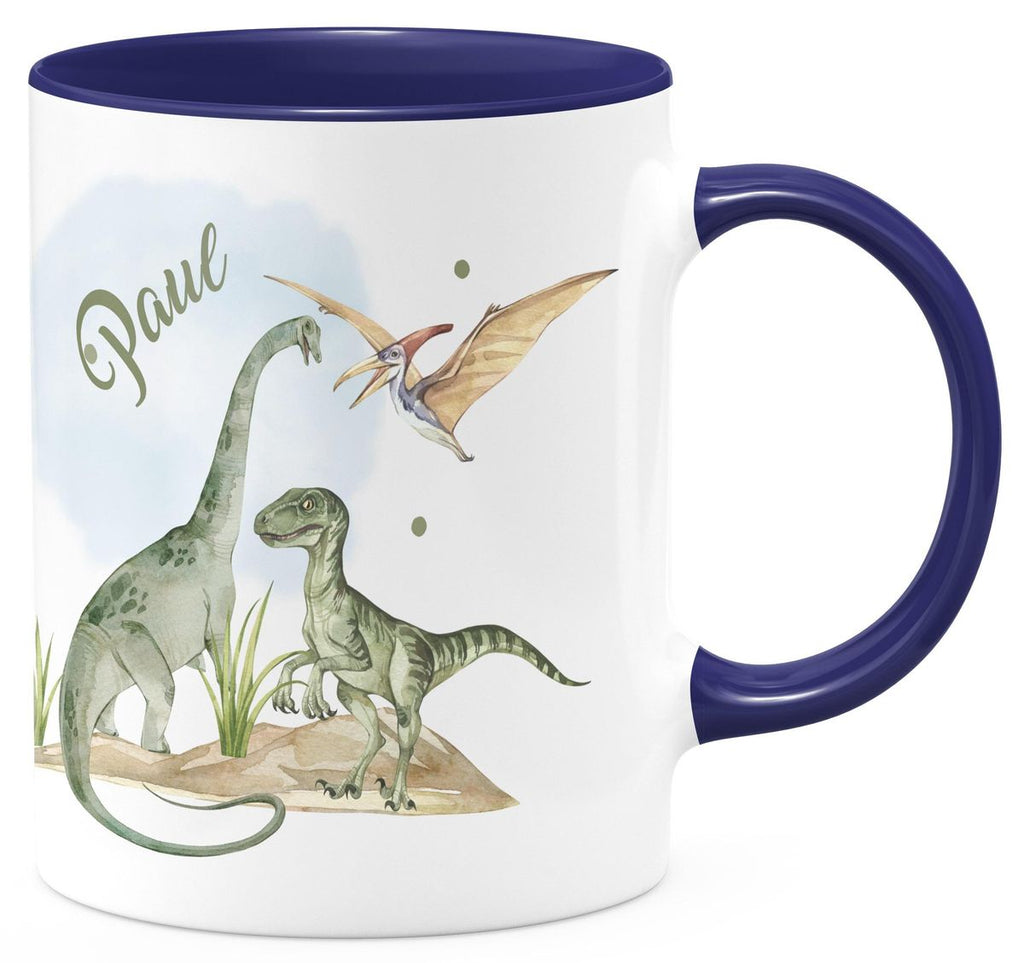 Keramik Tasse Dinosaurier mit Namen - von Mikalino