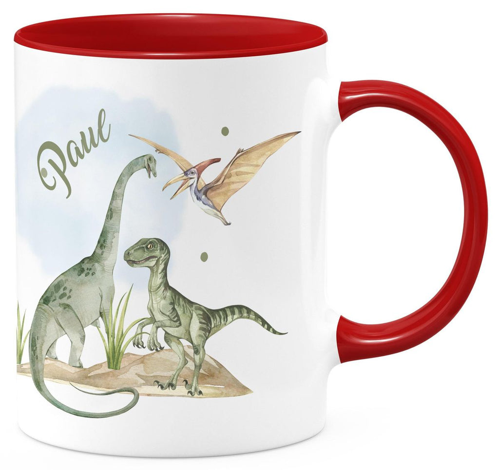 Keramik Tasse Dinosaurier mit Namen - von Mikalino