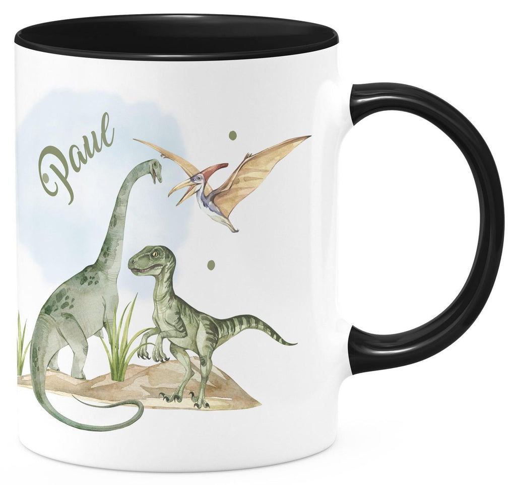 Keramik Tasse Dinosaurier mit Namen - von Mikalino