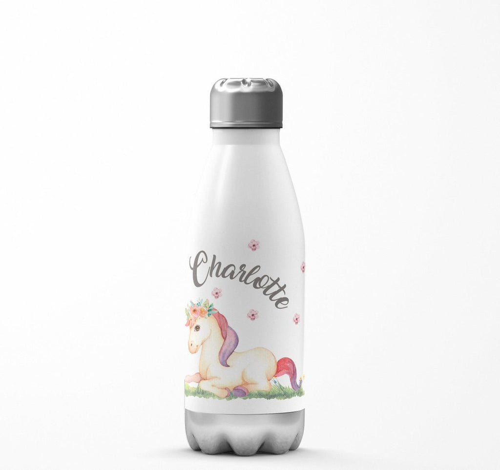 Thermo Trinkflasche Einhorn liegend mit Namen - von Mikalino