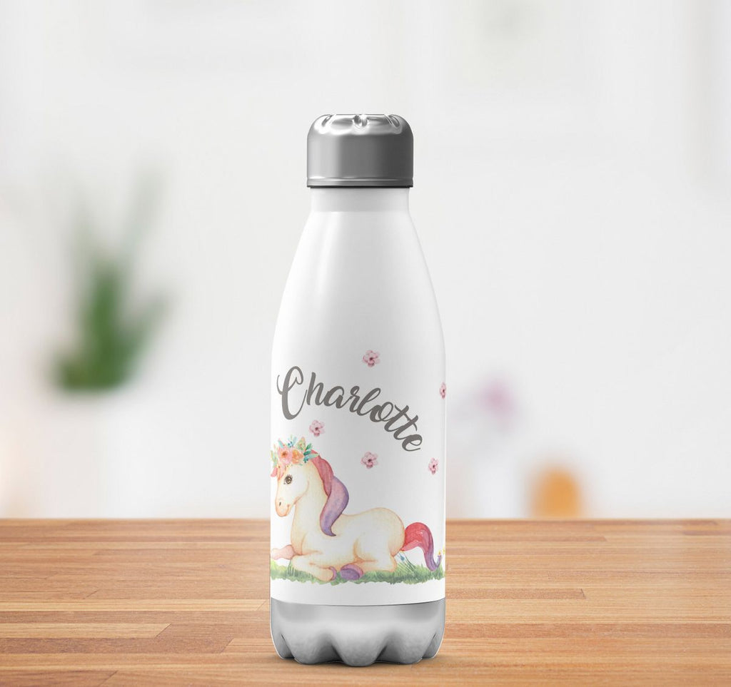 Thermo Trinkflasche Einhorn liegend mit Namen - von Mikalino