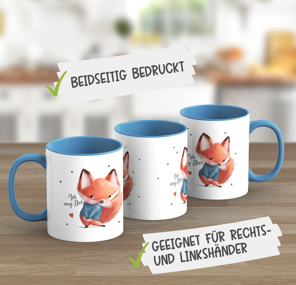 Keramik Tasse Fuchs - ich mag Dich - von Mikalino