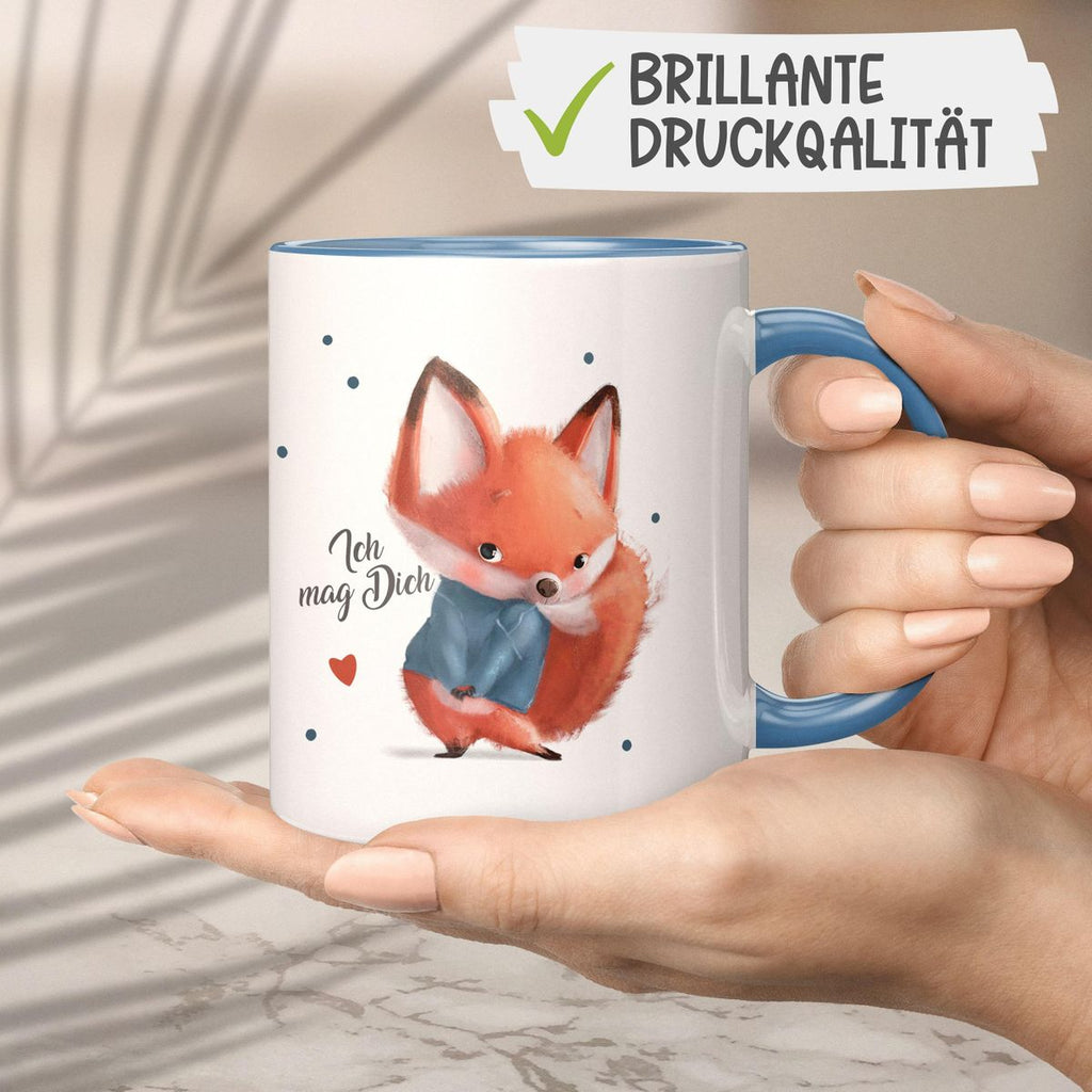 Keramik Tasse Fuchs - ich mag Dich - von Mikalino