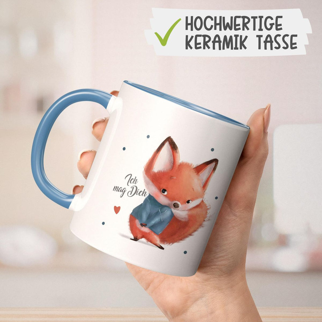 Keramik Tasse Fuchs - ich mag Dich - von Mikalino