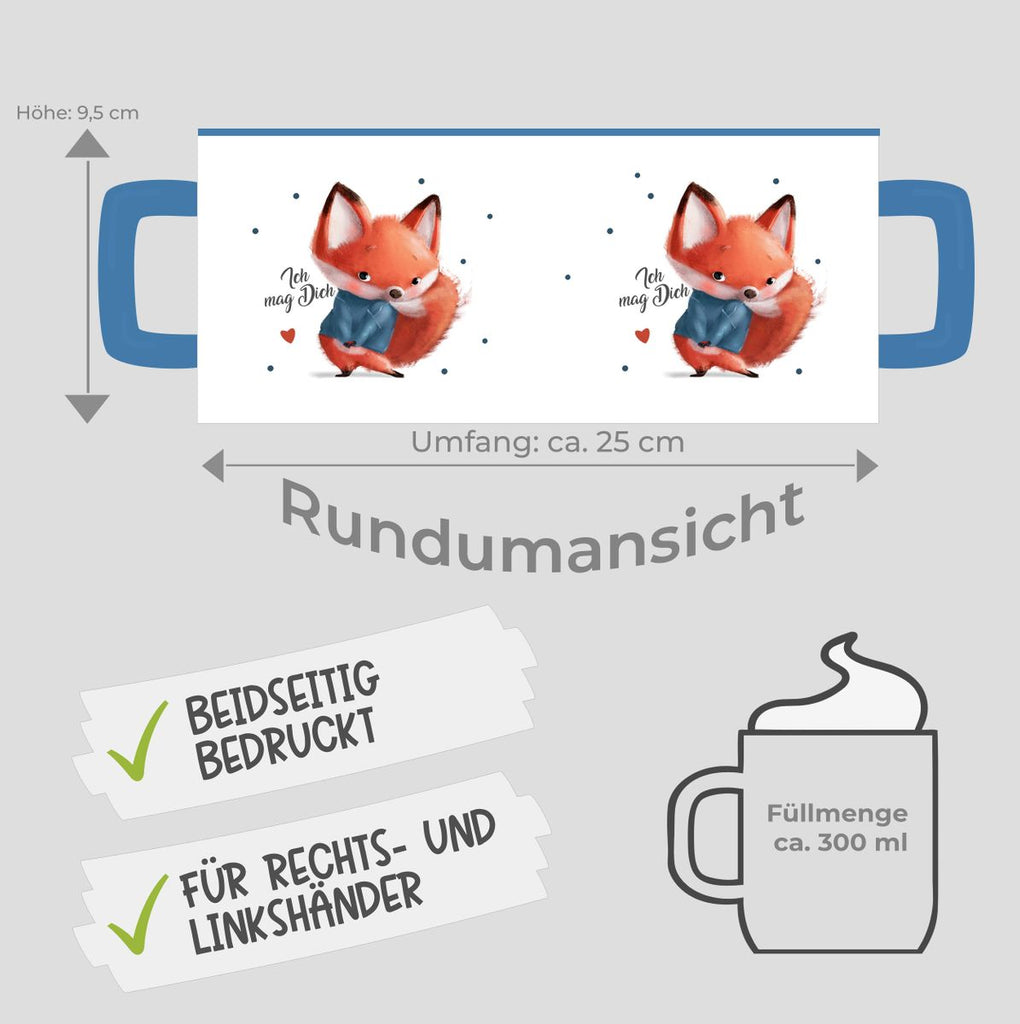 Keramik Tasse Fuchs - ich mag Dich - von Mikalino