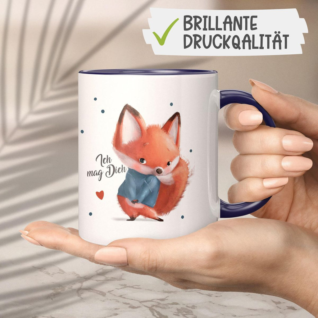 Keramik Tasse Fuchs - ich mag Dich - von Mikalino