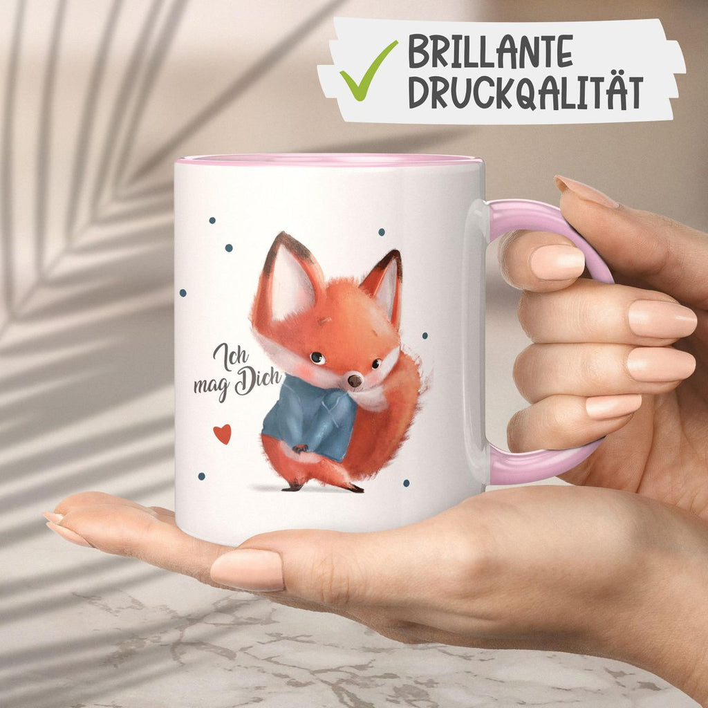 Keramik Tasse Fuchs - ich mag Dich - von Mikalino