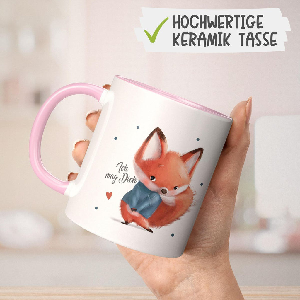 Keramik Tasse Fuchs - ich mag Dich - von Mikalino