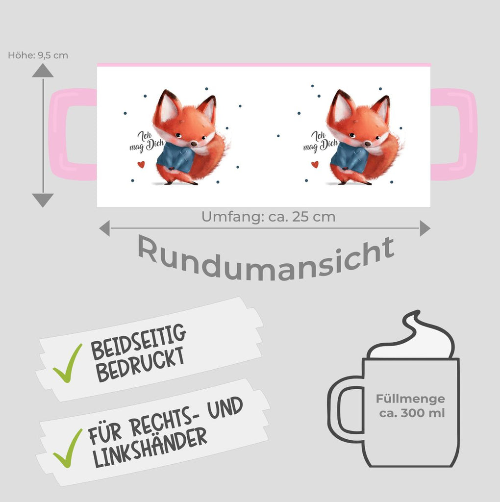 Keramik Tasse Fuchs - ich mag Dich - von Mikalino