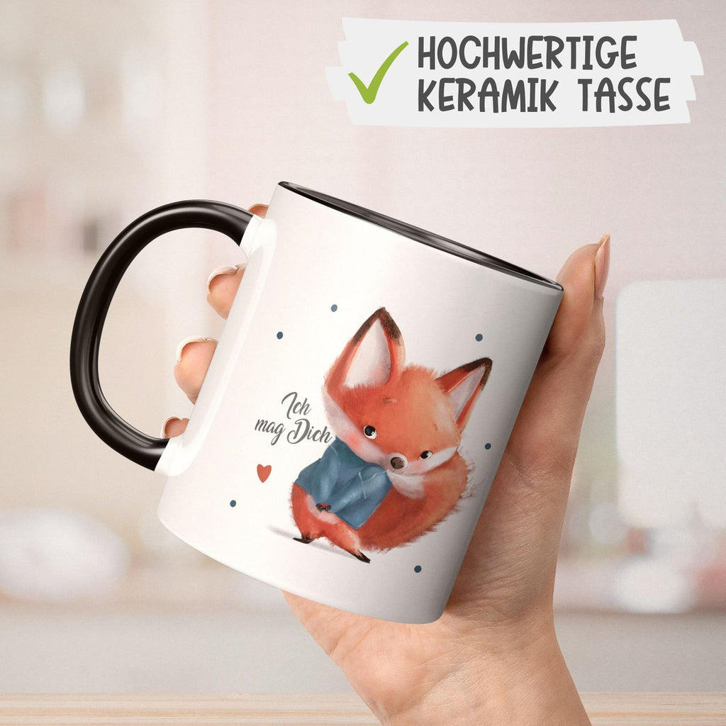 Keramik Tasse Fuchs - ich mag Dich - von Mikalino