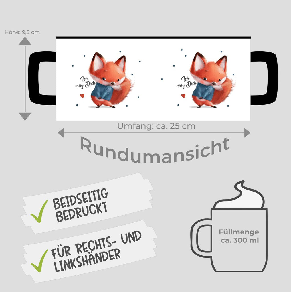 Keramik Tasse Fuchs - ich mag Dich - von Mikalino