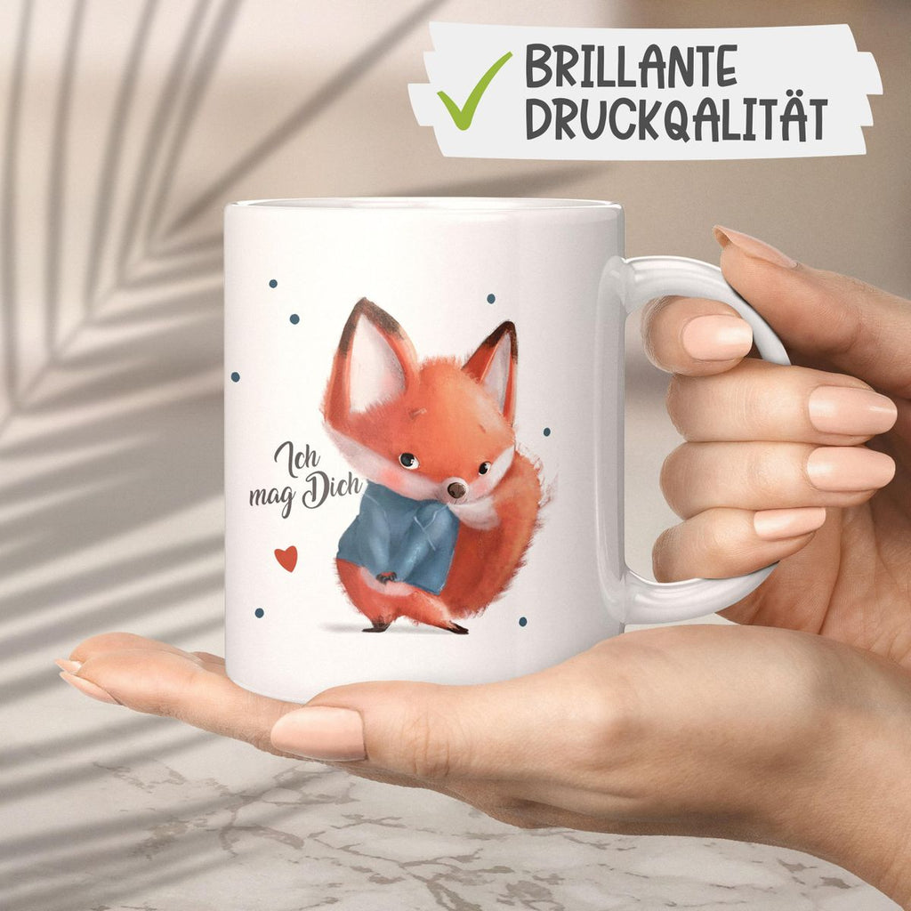 Keramik Tasse Fuchs - ich mag Dich - von Mikalino