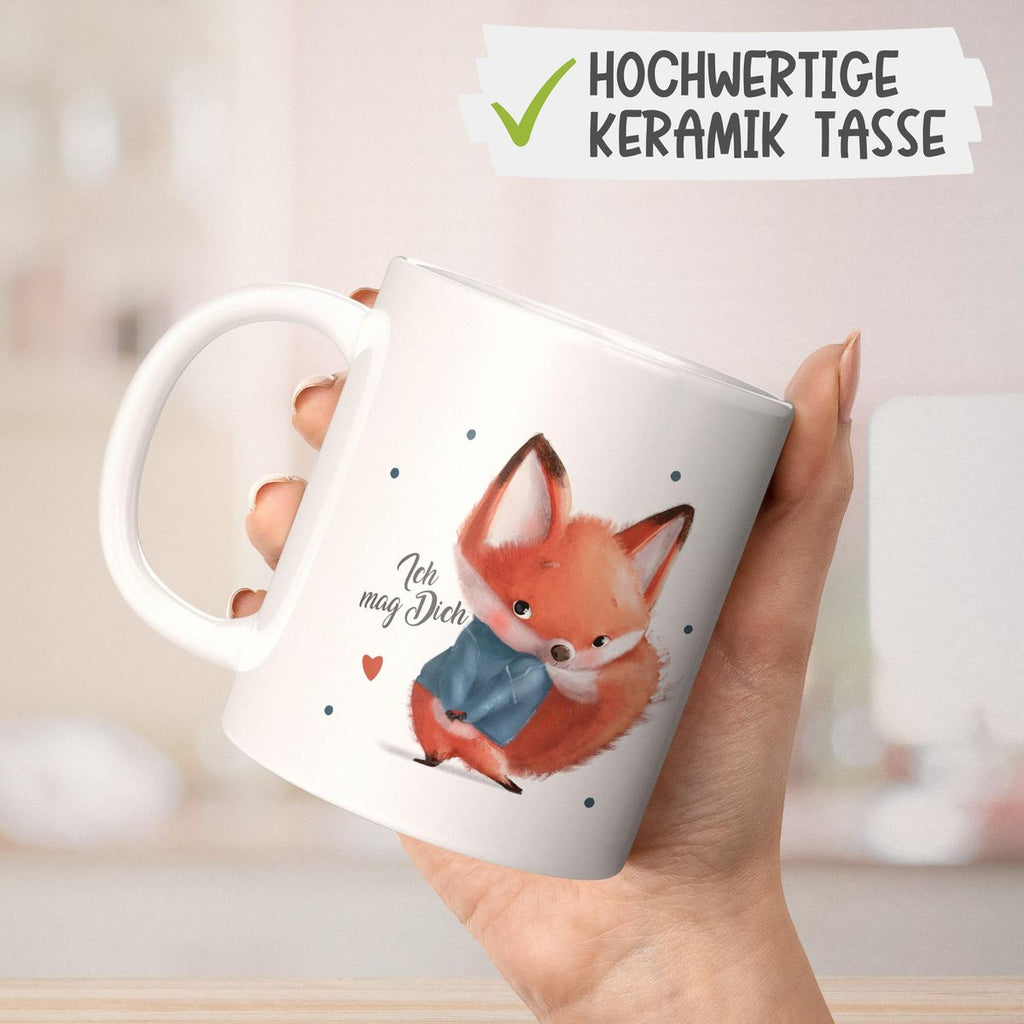 Keramik Tasse Fuchs - ich mag Dich - von Mikalino