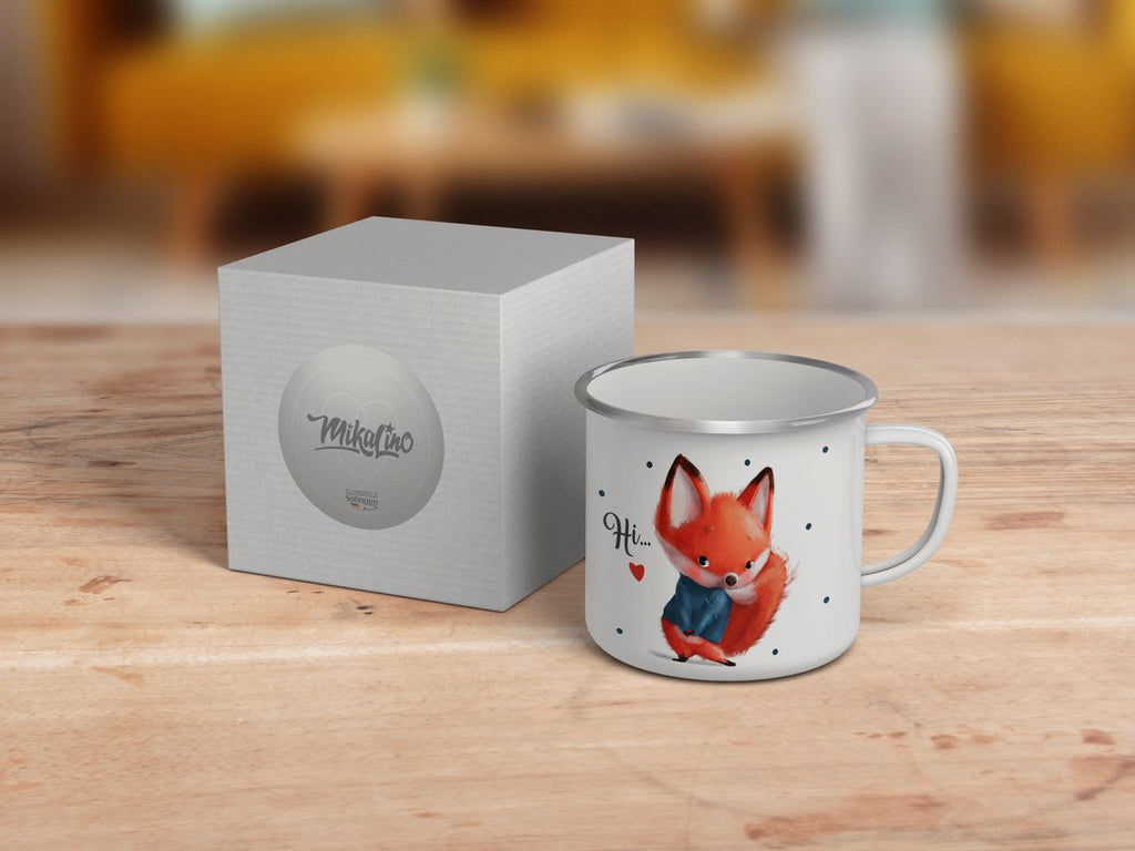 Emaille Tasse Fuchs .. hi... - von Mikalino