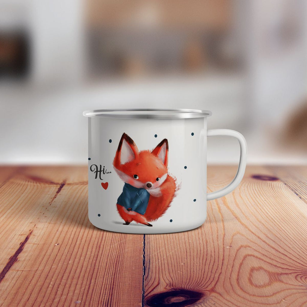 Emaille Tasse Fuchs .. hi... - von Mikalino