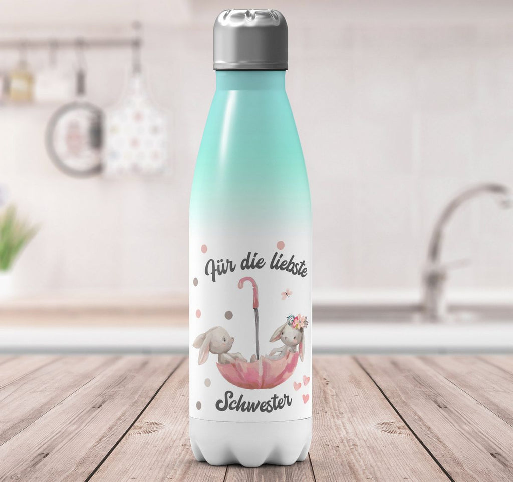 Thermo Trinkflasche Für die liebste Schwester - von Mikalino