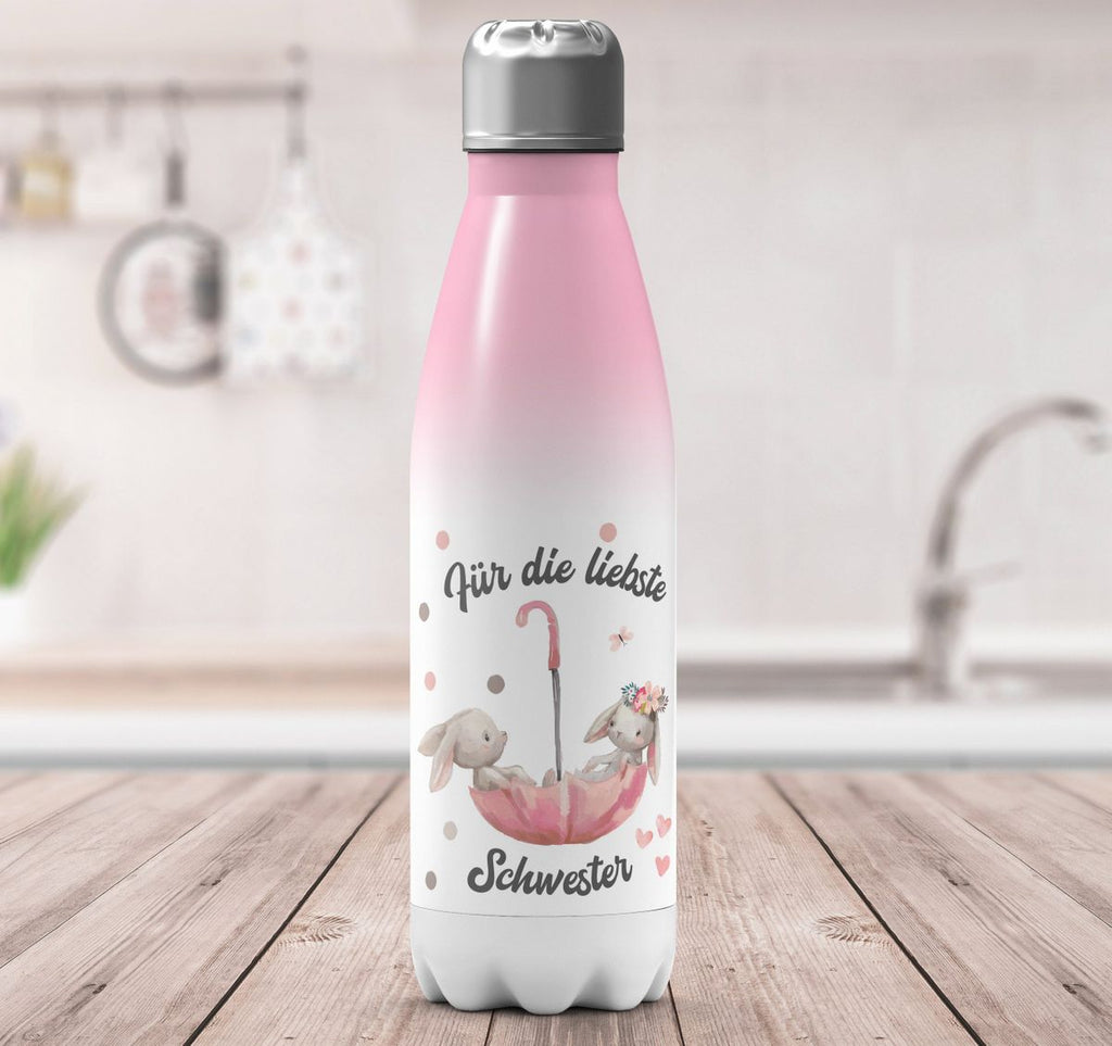 Thermo Trinkflasche Für die liebste Schwester - von Mikalino