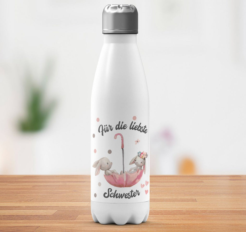 Thermo Trinkflasche Für die liebste Schwester - von Mikalino