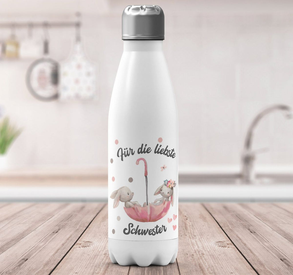 Thermo Trinkflasche Für die liebste Schwester - von Mikalino