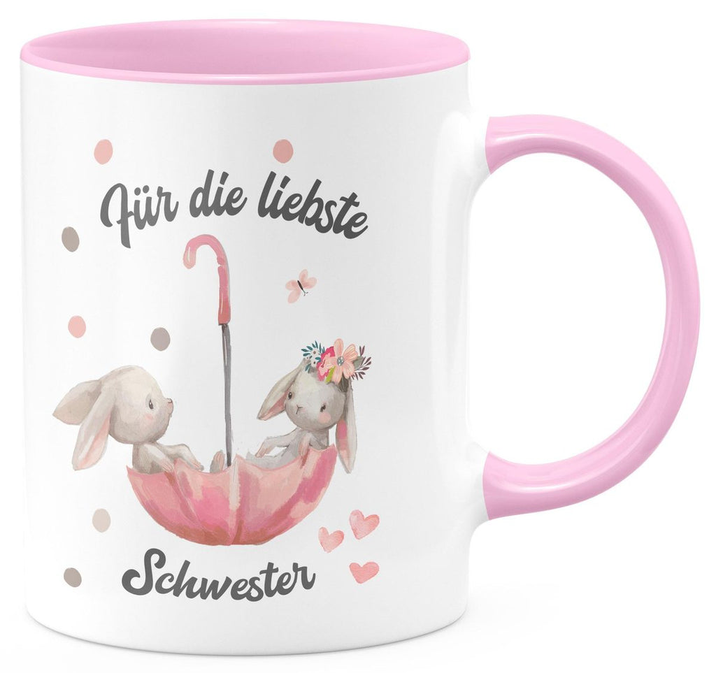 Keramik Tasse Für die liebste Schwester - von Mikalino