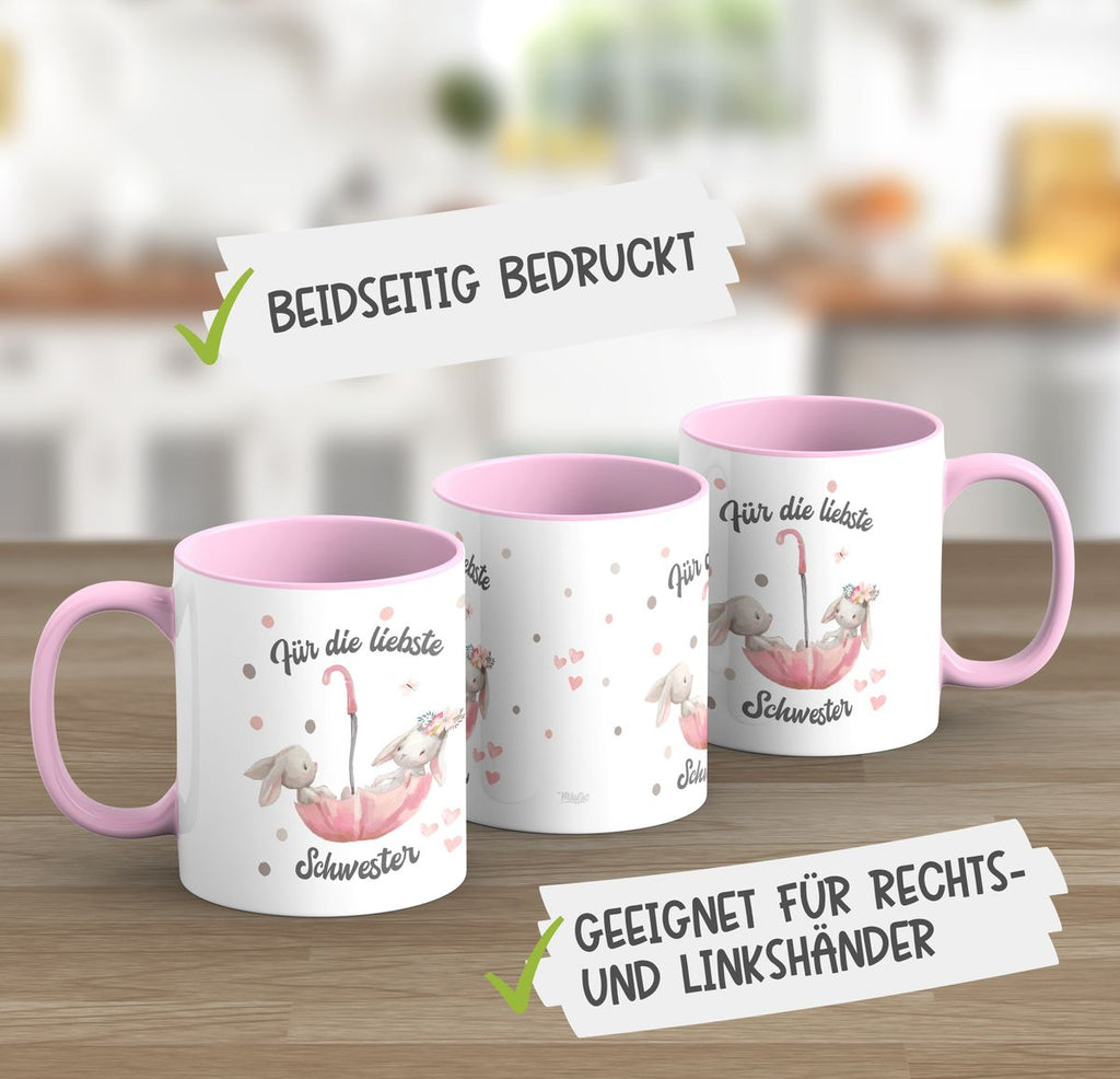 Keramik Tasse Für die liebste Schwester - von Mikalino